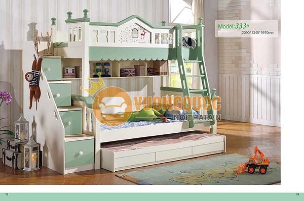2.10. Giường tầng cho 2 bé trai 10 tuổi  